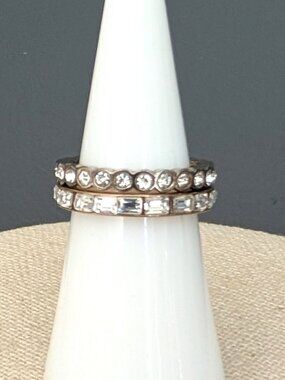 2 faux diamond eternity stacking rings